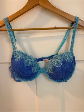 Blue and Aqua Lace Underwire Bra